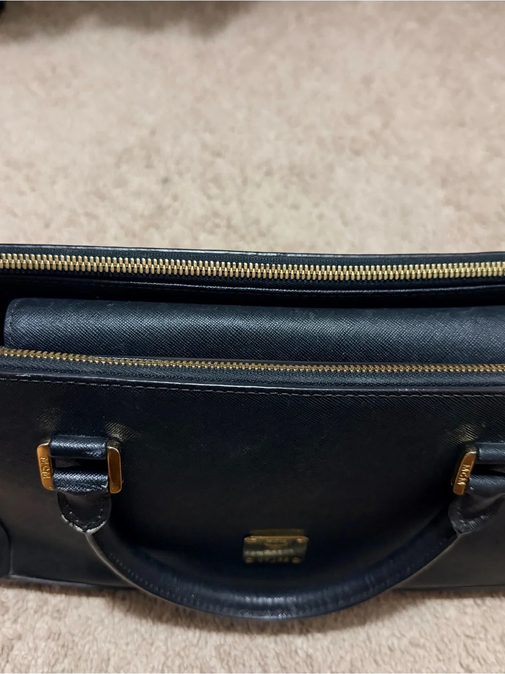MCM  Nuovo Two-Way Tote in Black Saffiano Leather - Large